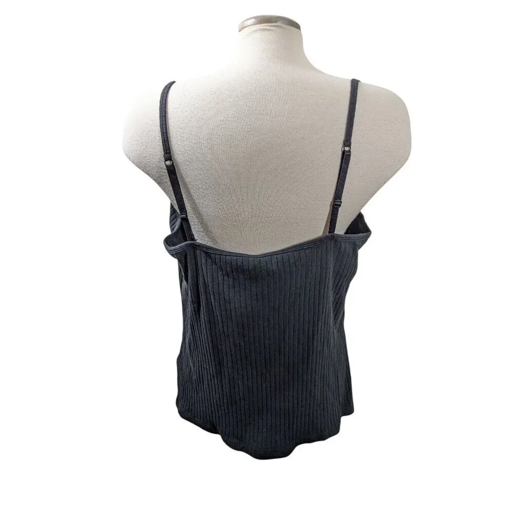 Old Navy Womens Plus 3X Black Ribbed Tank Fitted Cropped Rib Knit Tank Top - Picture 2 of 4